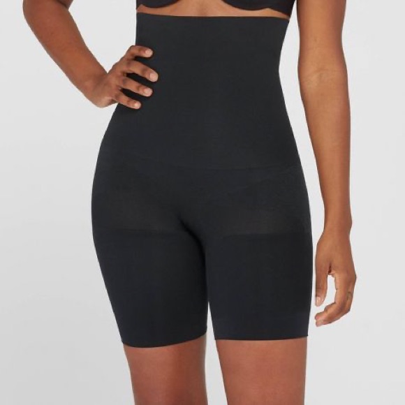 Spanx High Waist Short -Waisted Black Shapewear Shorts Xl